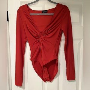 Burnt Orange Topshop Twist Bodysuit